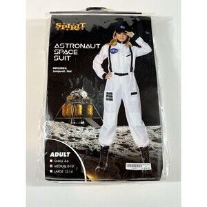Spirit Astronaut Flight Suit Costume Women Size M 8-10 NASA White Hat Halloween